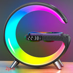 New Intelligent G Shaped LED Lamp Bluetooth Speake Wireless Charger Atmosphere Lamp App Control For Bedroom Home Decor